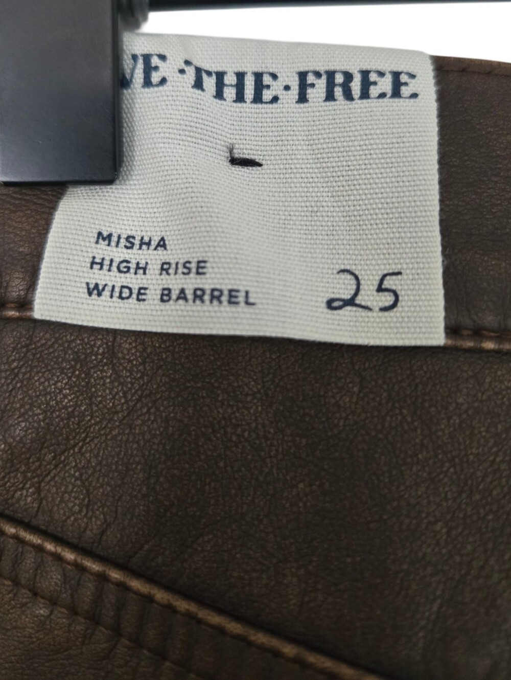 NWT Free People We The Free Misha High Rise Wide Barrel Faux Leather Pants 25 - Picture 7 of 9